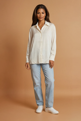 GGG4101 Cream Satin Top