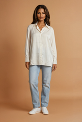 GGG4101 Cream Satin Top