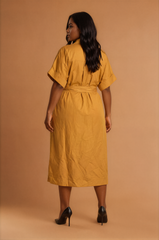 GGG5101 Mustard Midi Dress
