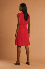 GGG5103 Red Button Classic Dress