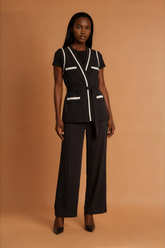 GGG5112 B&W Sleeveless Jacket