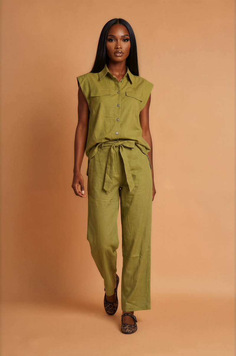 GGG5120 Green Sleeveless Jacket