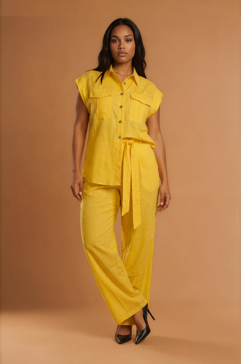 GGG5127 Yellow Sleeveless Top