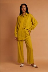 H2050 Lime Satin Blouse