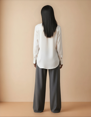 GG2038 Grey Thin Belt High Waist Pants