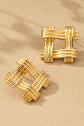 AC1002 Wicker Pattern Earrings - La Elegant