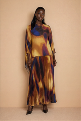 GG2099 Gold Print Flowy Top