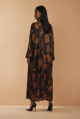 GG2083 Black Print Kimono