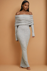 GG4106 Grey Off/s Wool Knit Dress