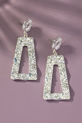 D9035 Hammered trapezoid earrings - La Elegant