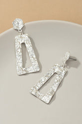 D9035 Hammered trapezoid earrings - La Elegant