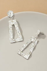 D9035 Hammered trapezoid earrings - La Elegant