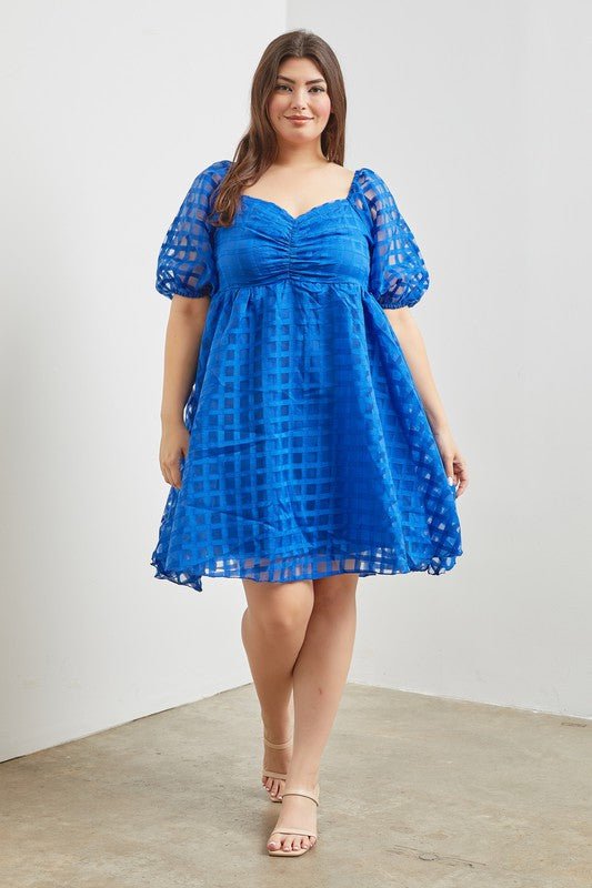 D9051 Blue Mesh Baby Doll - La Elegant