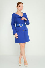 D9304 Blue Blazer Dress - La Elegant