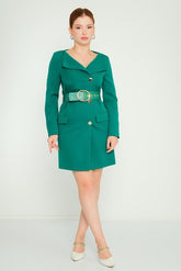 D9305 Green Blazer Dress - La Elegant