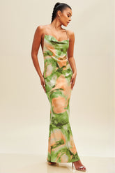 DD7062 Hannah Sunset Olive Maxi Dress