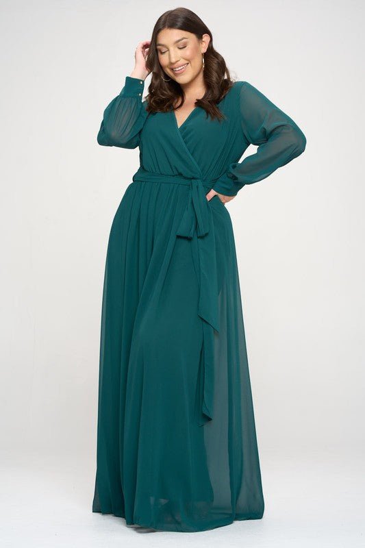 DD4013 Hunter Chiffon Maxi Dress - La Elegant