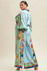 DD4032 Blue Peacock Pants - La Elegant