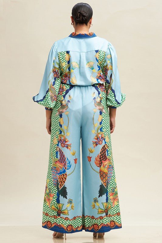 DD4032 Blue Peacock Pants - La Elegant