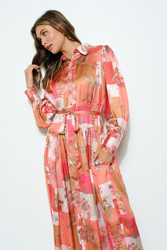 DD4038 Coral Multi Print Maxi - La Elegant