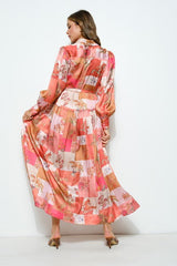 DD4038 Coral Multi Print Maxi - La Elegant