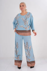 DD7036 Blue Floral Trousers