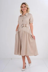 DD7047 Sand A-Line Midi