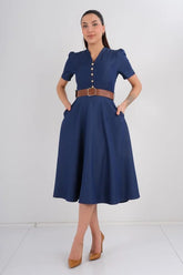 DD7040 Jean Blue Midi Dress