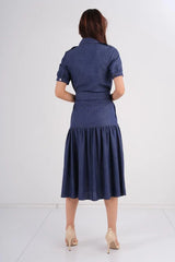 DD7048 Navy A-Line Midi