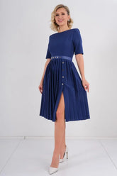 DD7045 Blue Front Slit Midi