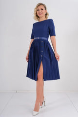 DD7045 Blue Front Slit Midi