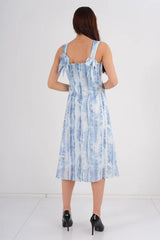 DD7043 Blue Print Dress