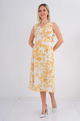 DD7042 Yellow Floral Dress