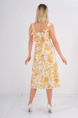 DD7042 Yellow Floral Dress