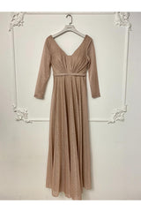 D3249 Champagne Shimmer Gown - La Elegant