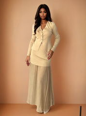 GG2011 Beige Maxi Skirt