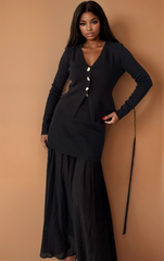 GG2011 Black Maxi Skirt