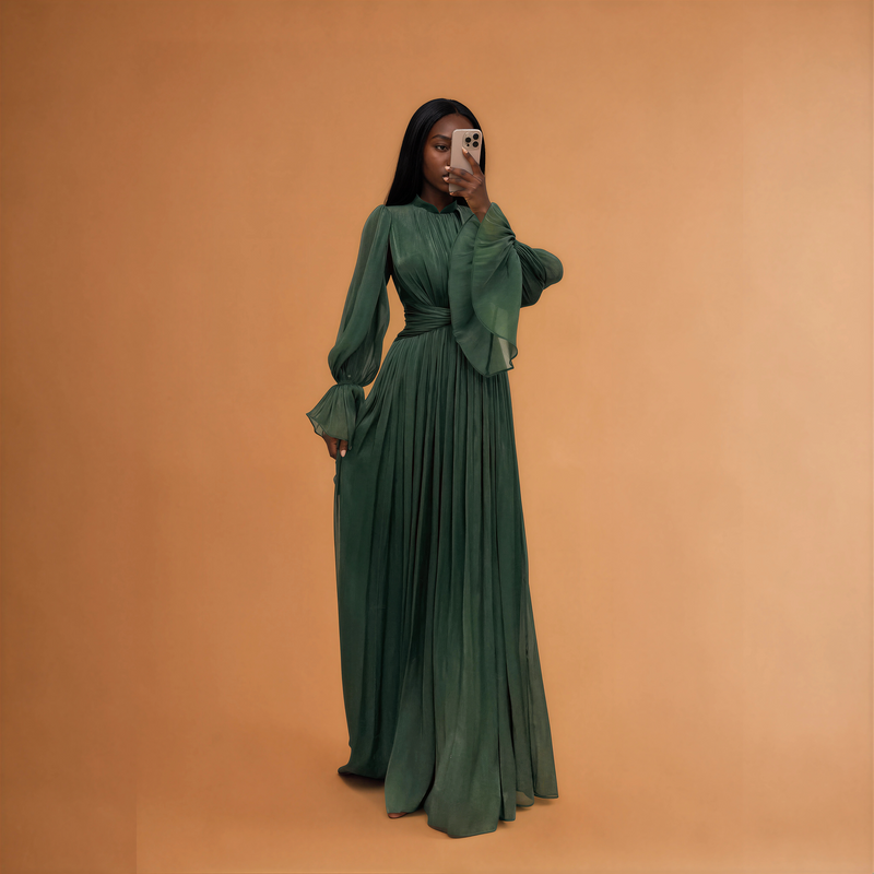 H2012 Green Maxi Dress