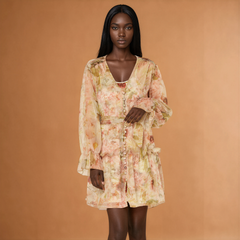 H2007 Green Print Summer Chiffon Mini
