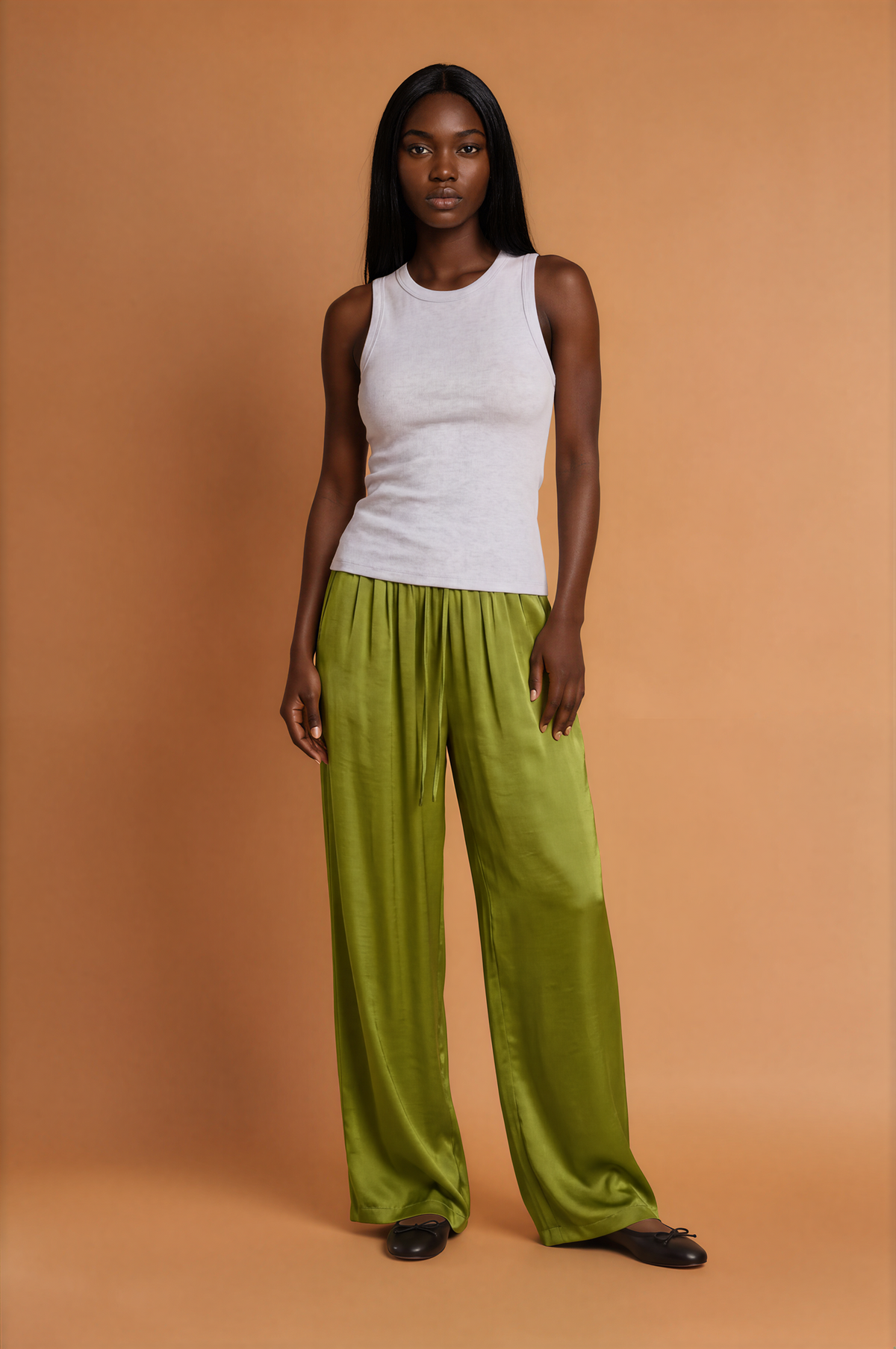 H2021 Green Lime Suede Pants
