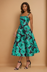 GG4116 Green & Black Print Maxi