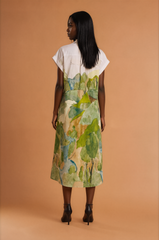 H1019 Green Hill Print Midi Dress