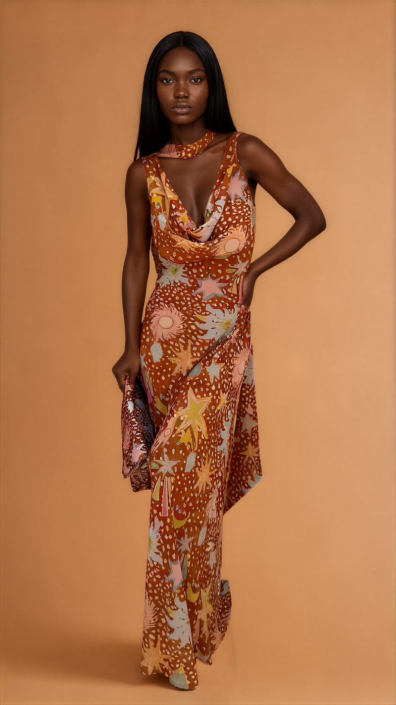 H2010 Summer Fun Print Maxi Dress
