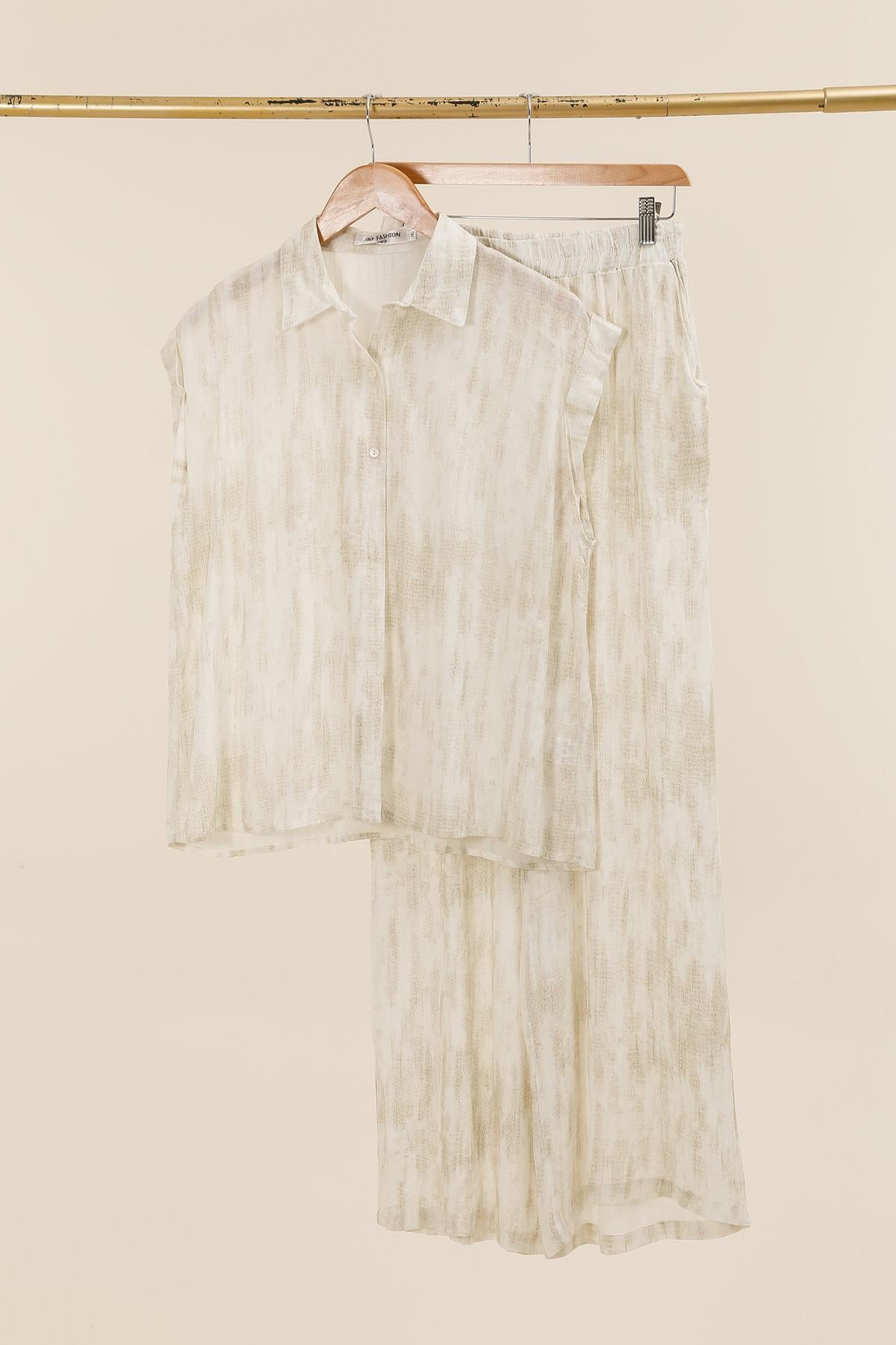 GG1081 Beige Sleeveless Trouser
