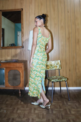 DD7063 Jen Floral Chiffon Lace Up Maxi Dress
