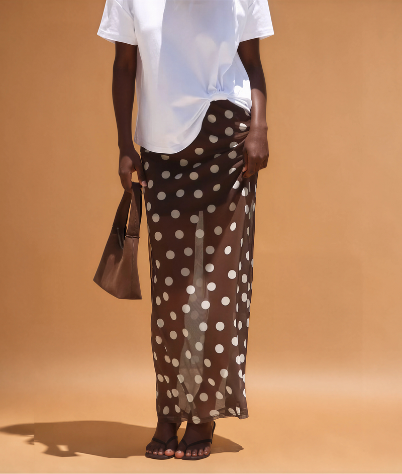 H2028 Polk-A-Dot See Through Skirt
