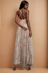 GG5107  V-neck Cross Back Strap Dress