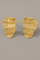 GG4143 Wrinkled Foil Looking Metal Stud Earrings