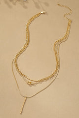 GG4139 3 Row Mixed Chain With Bar, Knot And Stick