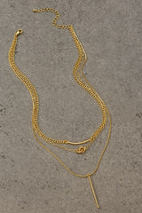 GG4139 3 Row Mixed Chain With Bar, Knot And Stick